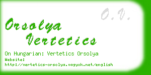 orsolya vertetics business card